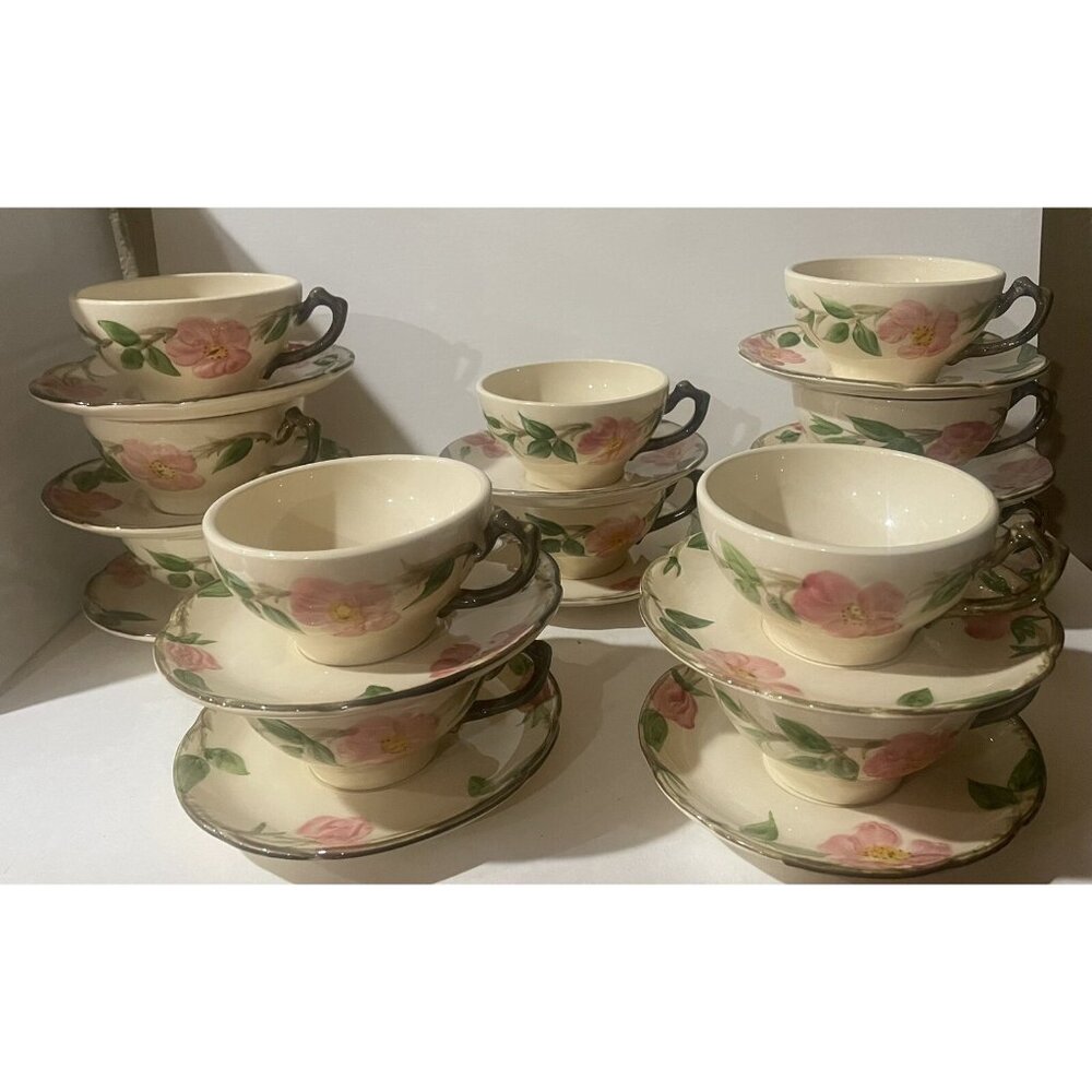 Vintage Franciscan Desert Rose Coffee/1-Tea Cup & 10 Saucers remaining